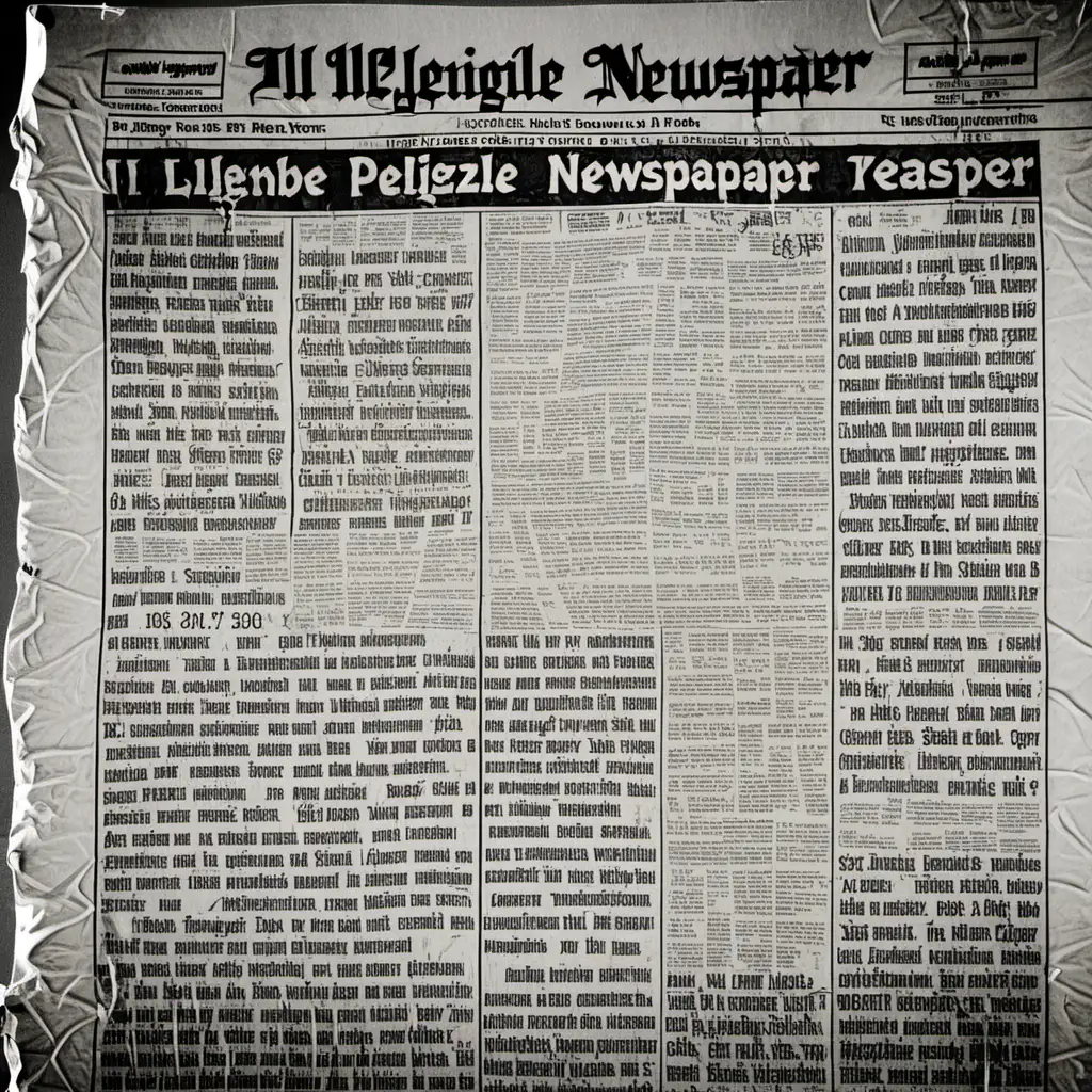 Mysterious Illegible Newspaper