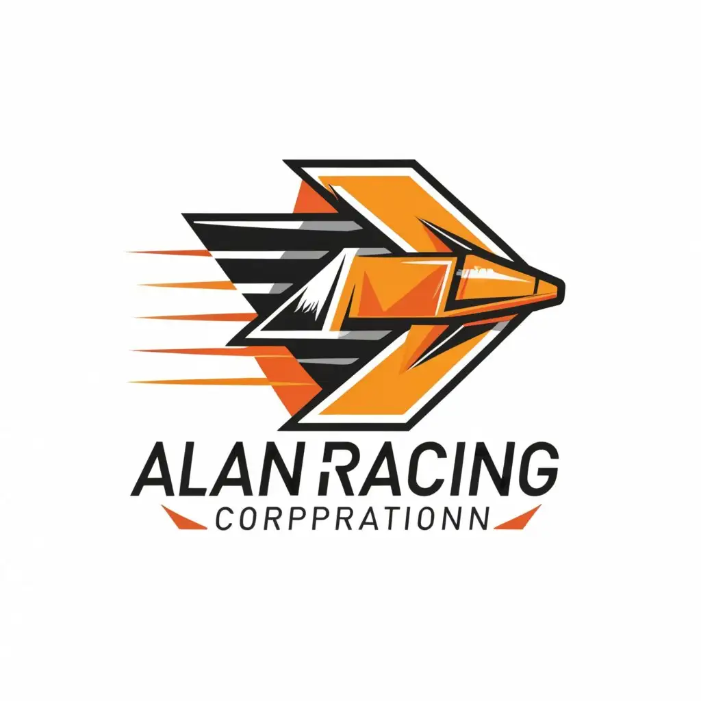 a logo design,with the text "Alan Racing Corporation", main symbol:a logo design, with the text 'Alan Racing Corporation', main symbol: Arrow, Moderate, be used in Automotive industry, clear background,Minimalistic,be used in Automotive industry,clear background