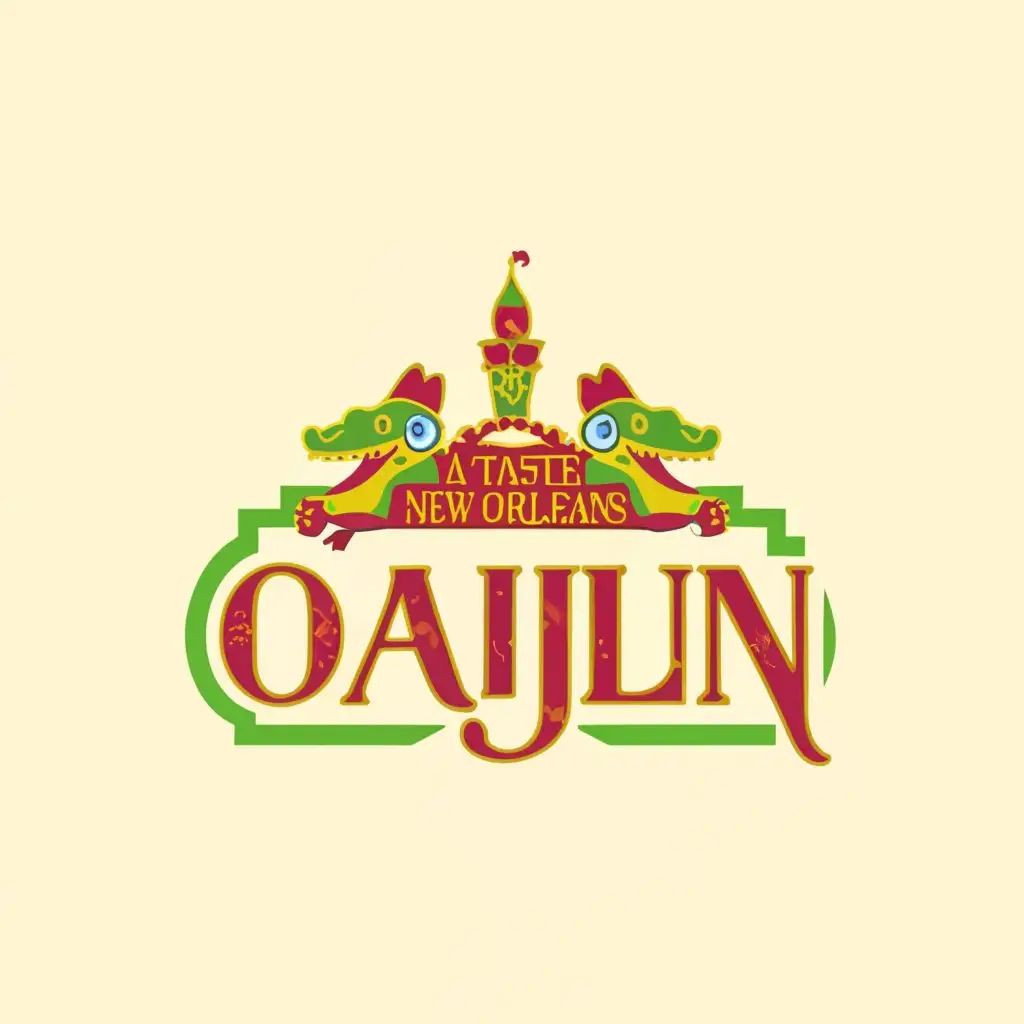 a logo design,with the text "Cajun", main symbol:New Orleans,Moderate,be used in Restaurant industry,clear background a Logo for our new restaurant we are a small food service business with a passion for the traditional food culture of Louisiana and the South. We are based in Boca Raton Florida and are looking for a logo that represents New Orleans and is classy and a bit whimsical and eye catching. Colors can be used and the traditional colors of mardi Gras are Purple, Green and gold. The logo will be used for menu's, Social media pages, uniforms, walls, signs and possibly our large outdoor street side sign.

Logo Text; a taste of New Orleans