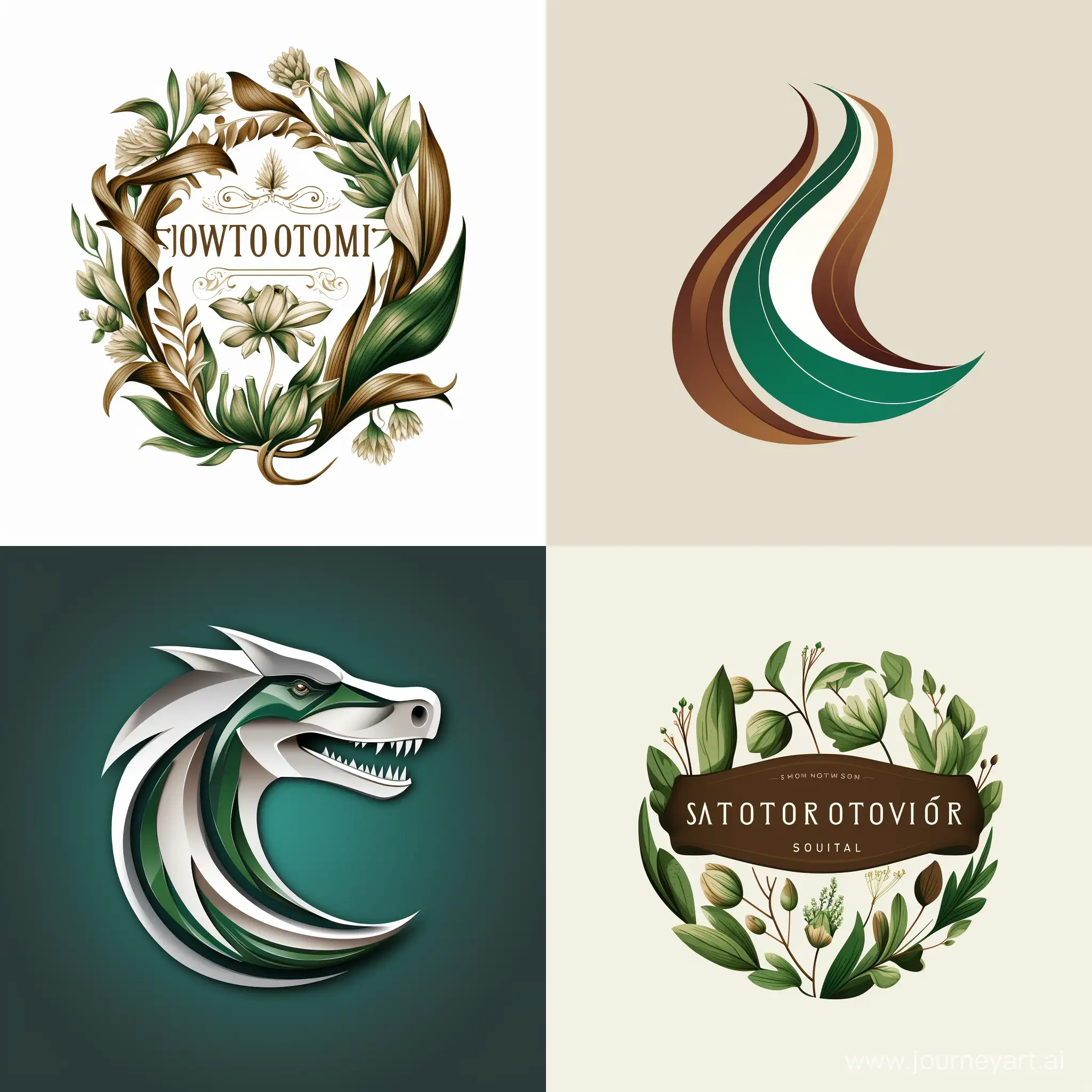 Logo company "Autor Stomatologi" green, braun and white