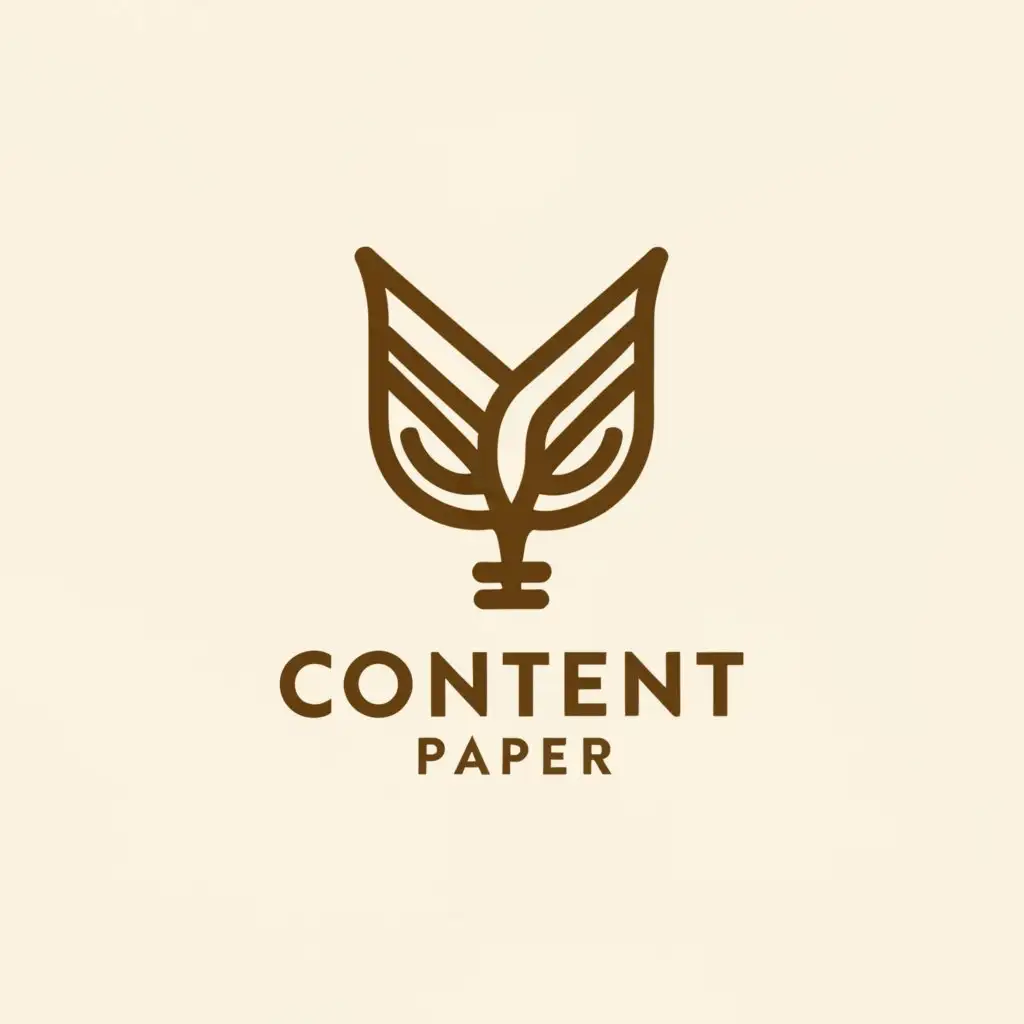 a logo design,with the text "content paper", main symbol:Leaf, paper,Minimalistic,clear background