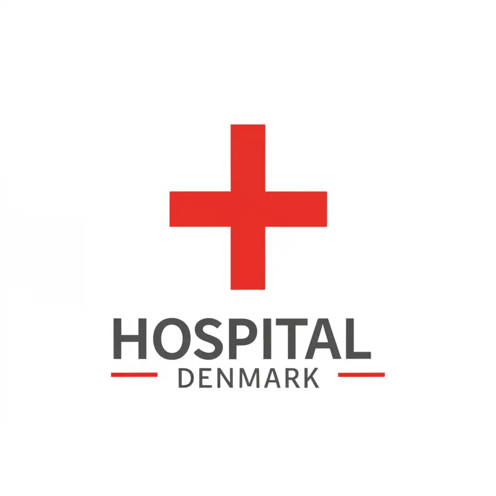 a logo design,with the text "Hospital Denmark", main symbol:Red Plus Sign,Moderate,clear background