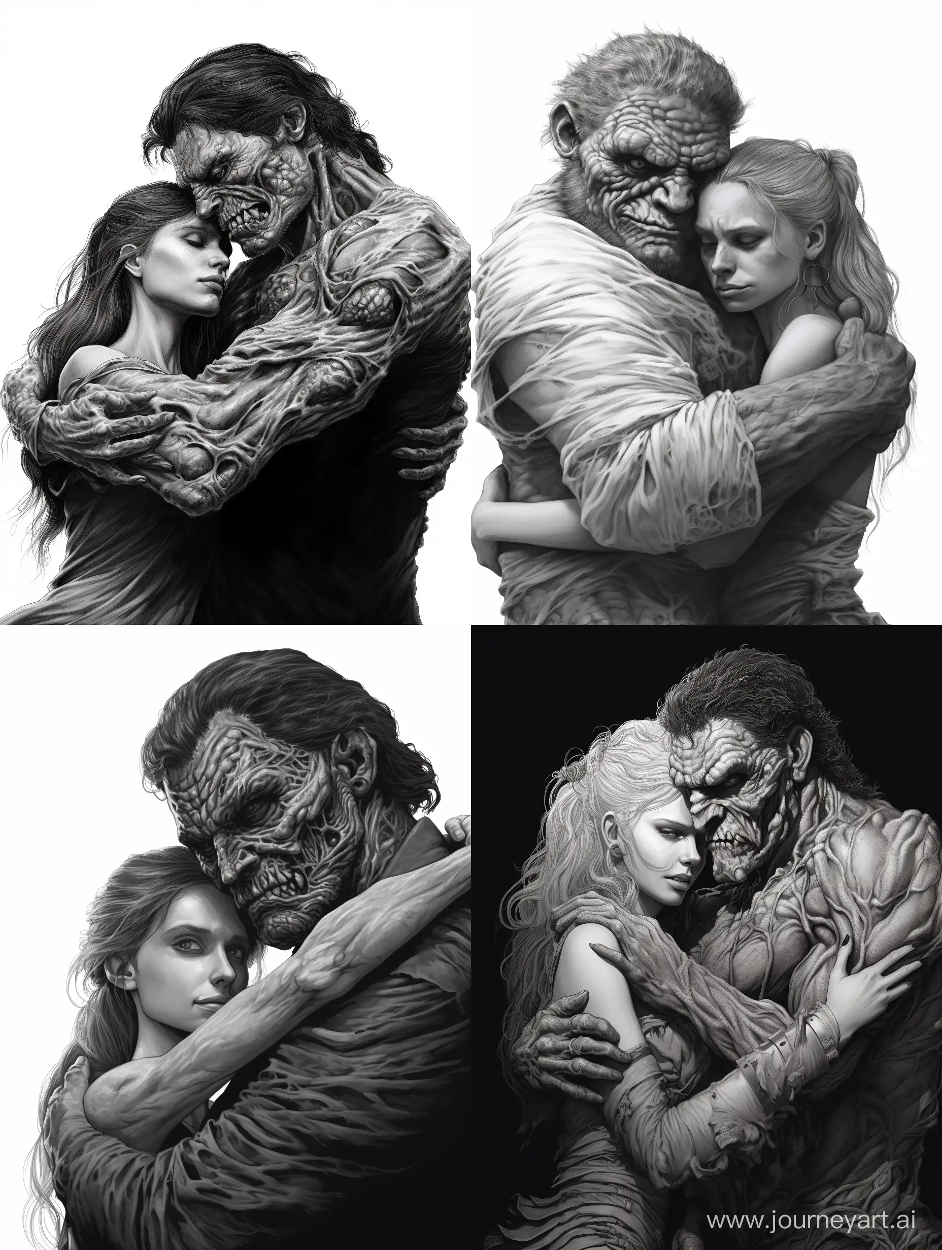 Dark-Fantasy-Art-Terrifying-Monster-Embracing-a-Captivating-Woman-by-Glenn-Fabry