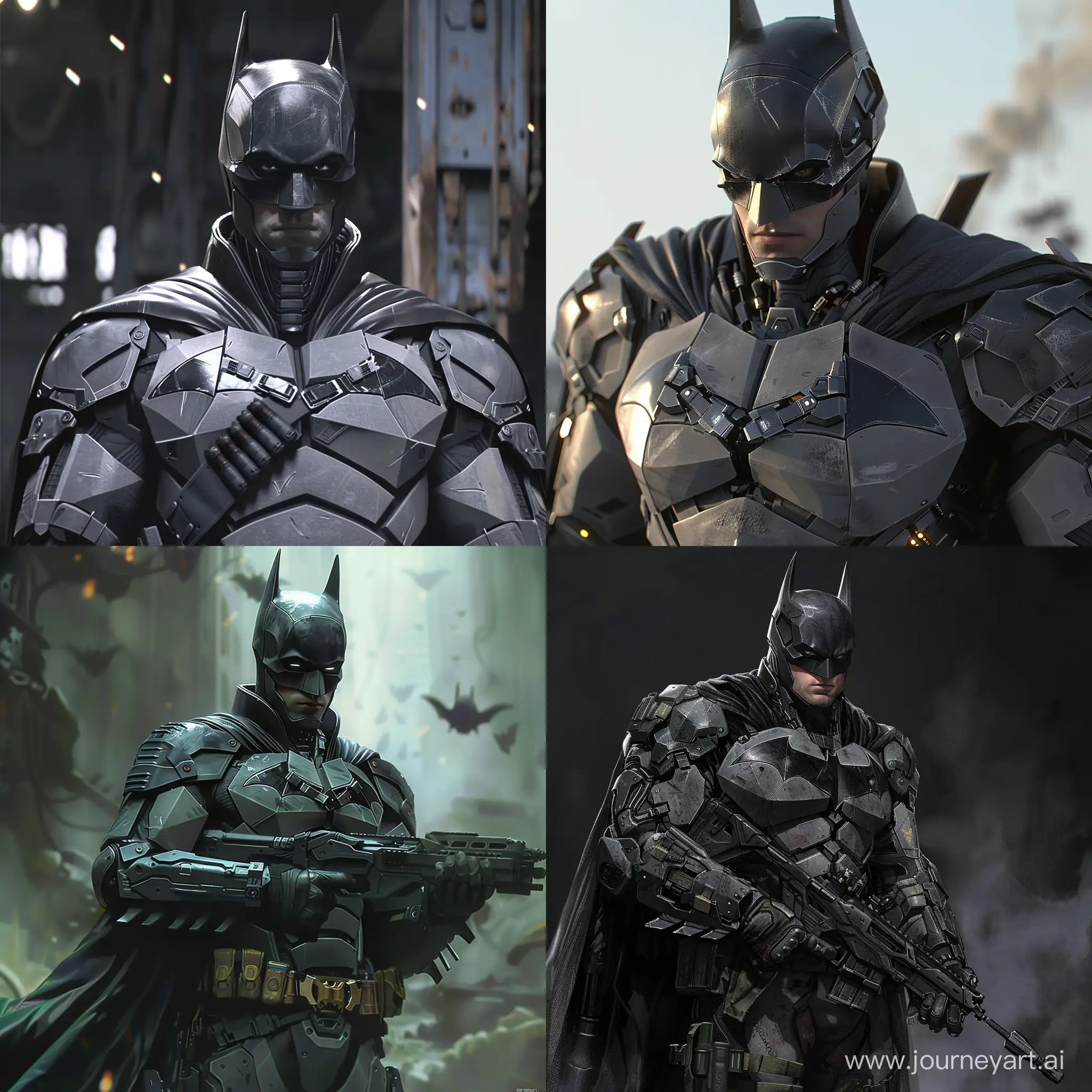 Batman as a futuristic soldier