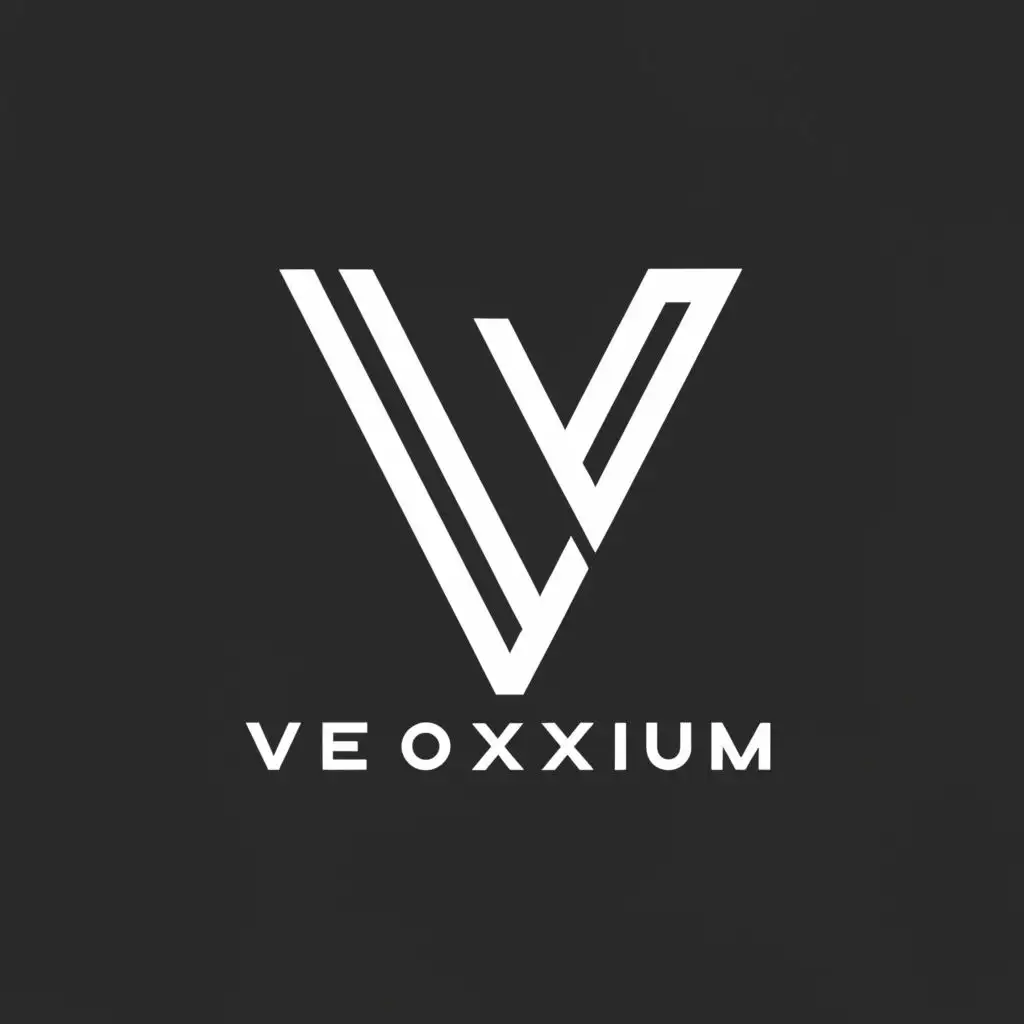 logo, as like V front, with the text "VELOXIUM", typography