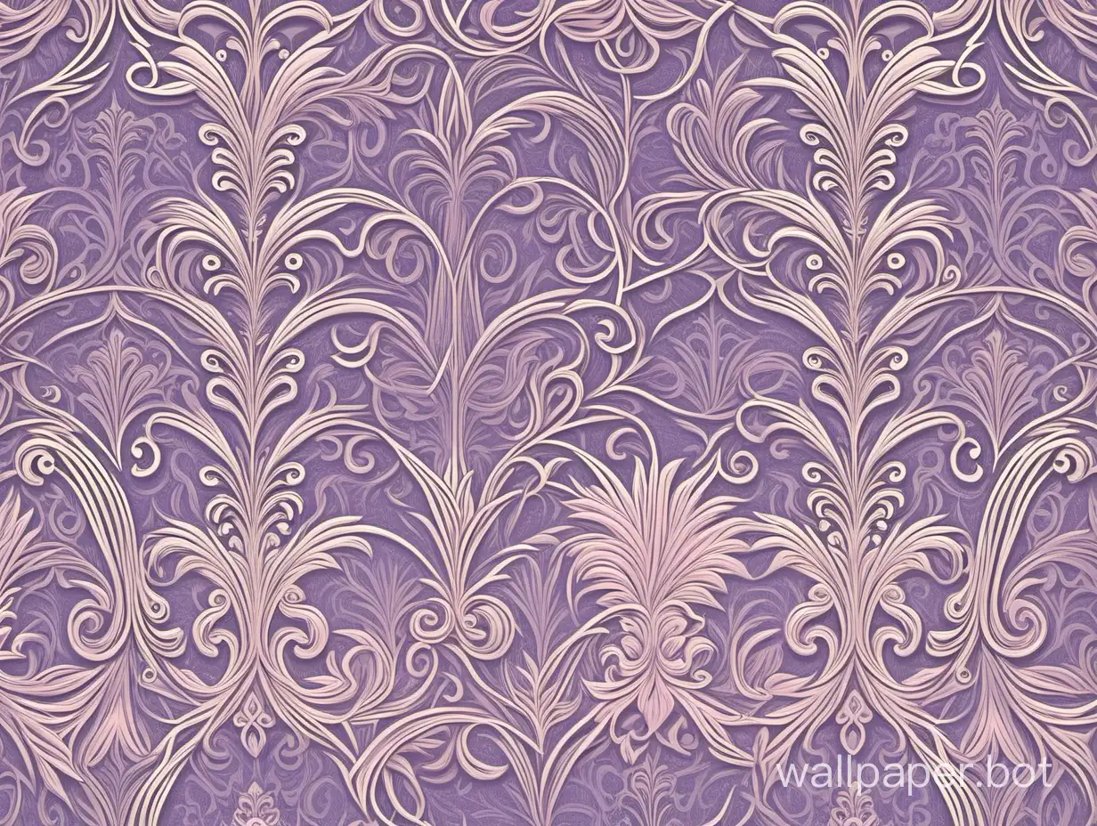 Delicate-Lilac-Blue-Vintage-Wallpaper-with-Exquisite-Filigree-Pattern