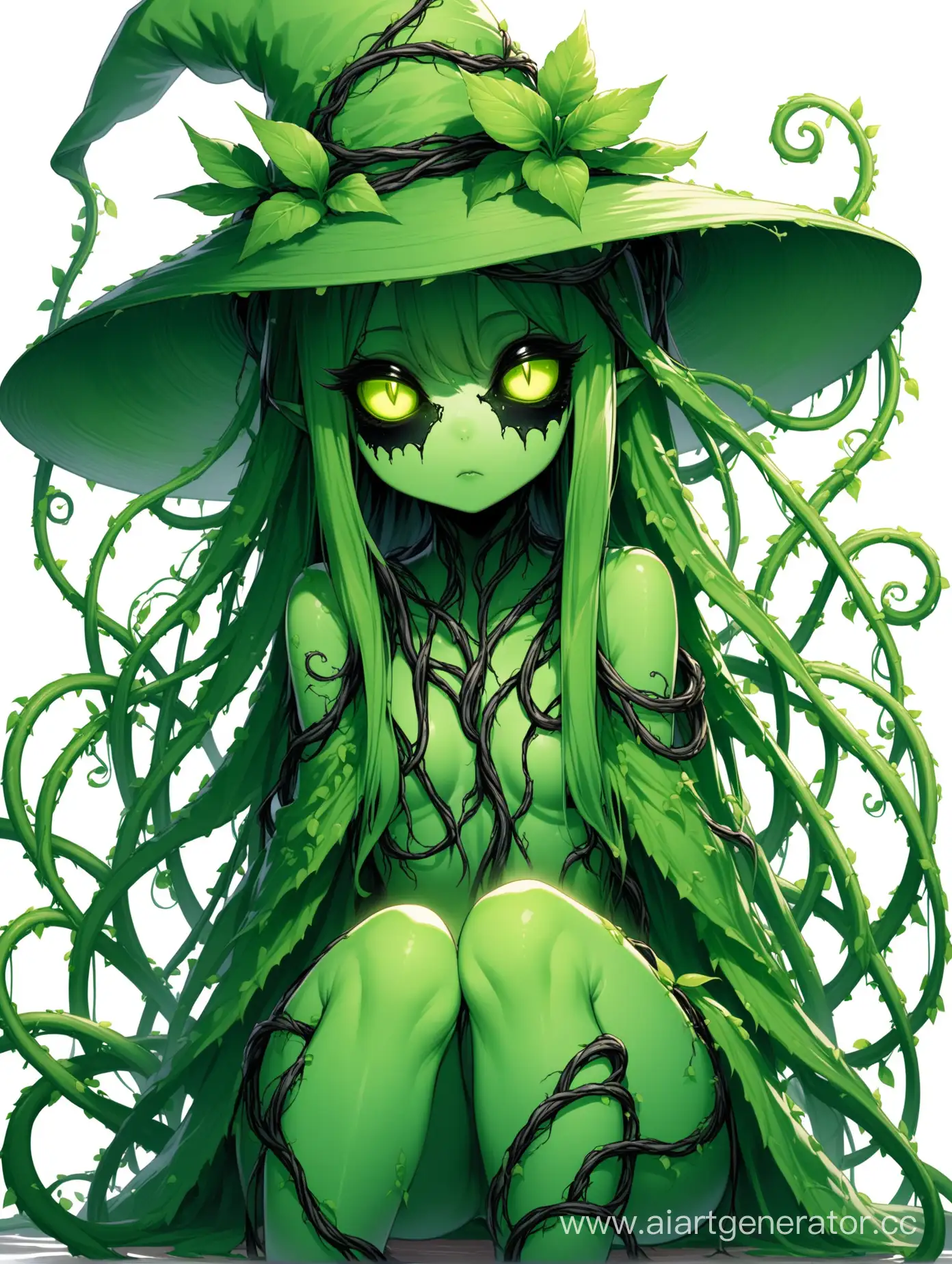 NatureInspired-PlantGirl-with-Vines-and-Green-Skin-in-WideBrimmed-Hat