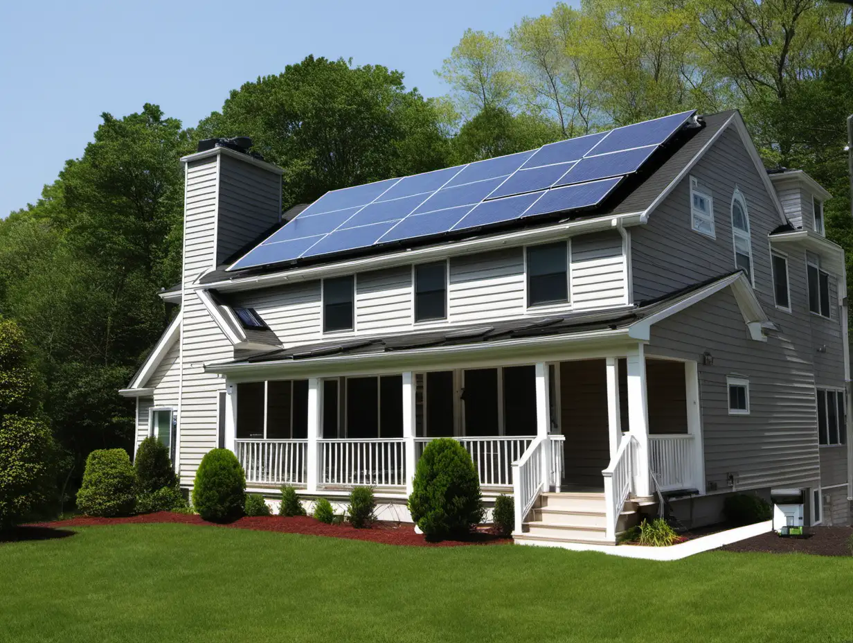 EnergyEfficient Home Solar Panels on House in the MidAtlantic