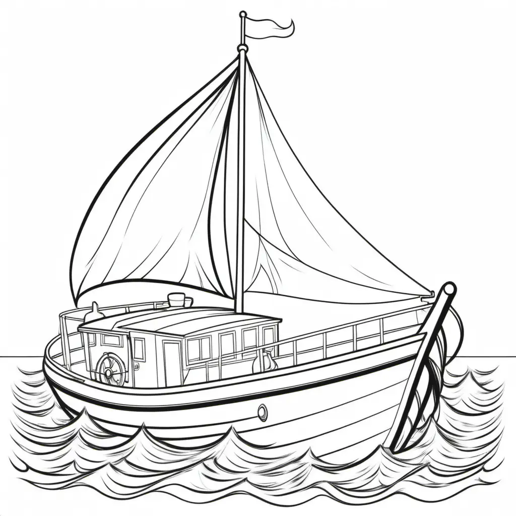 Transparent Boat Coloring Pages for Creative Fun