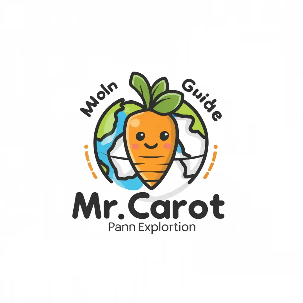 a logo design,with the text "Mr.Carrot", main symbol:Travel
world
plan
guide
balo
,Moderate,be used in Travel industry,clear background