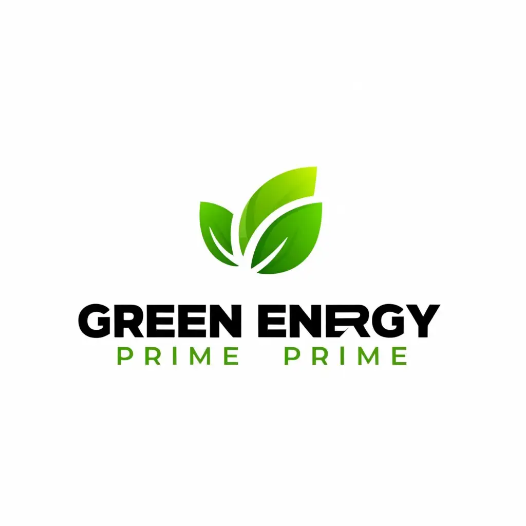 a logo design,with the text "Green Energy Prime", main symbol:green color,Moderate,be used in Technology industry,clear background