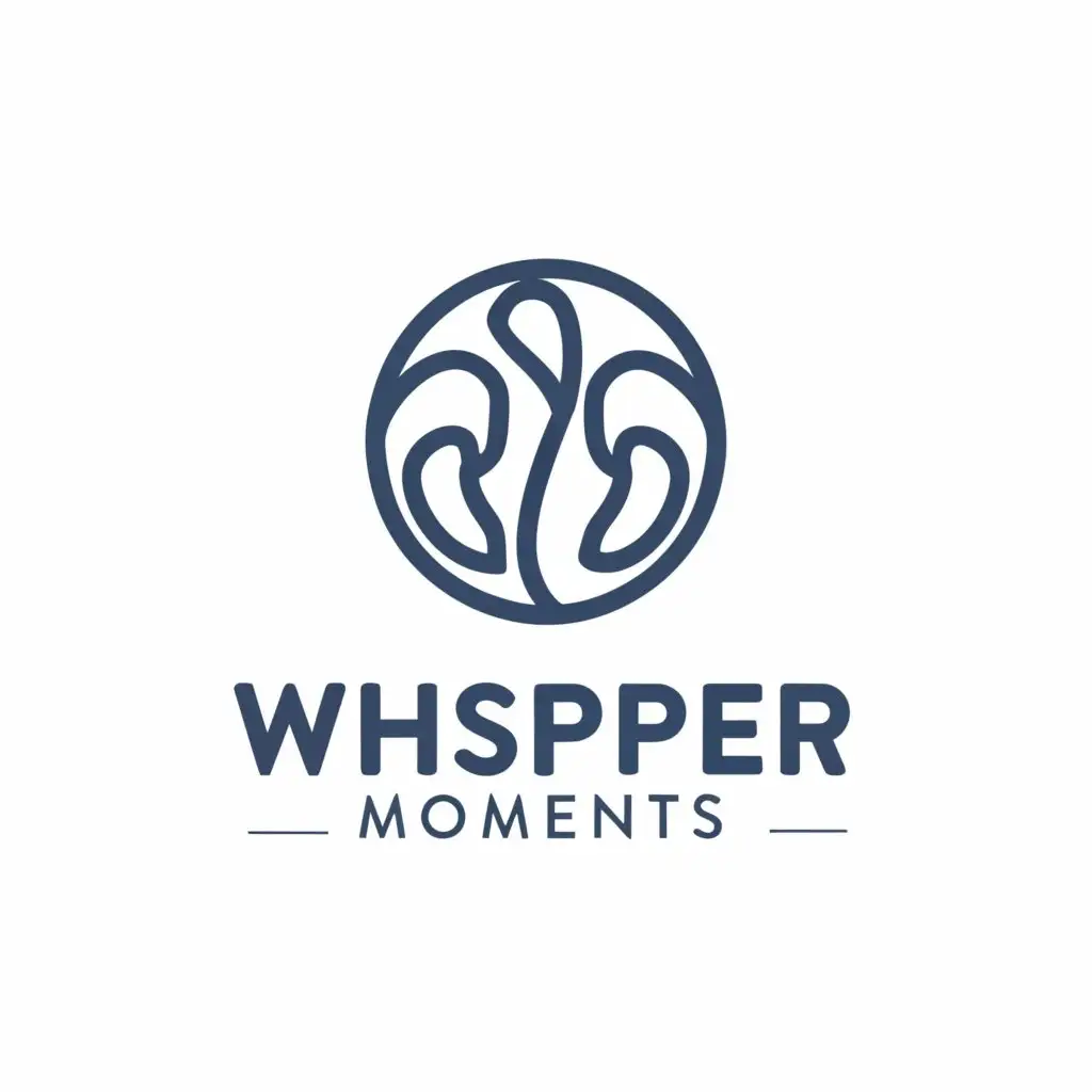 a logo design,with the text 'Whisper Moments', main symbol:Whisper,Moderate,clear background