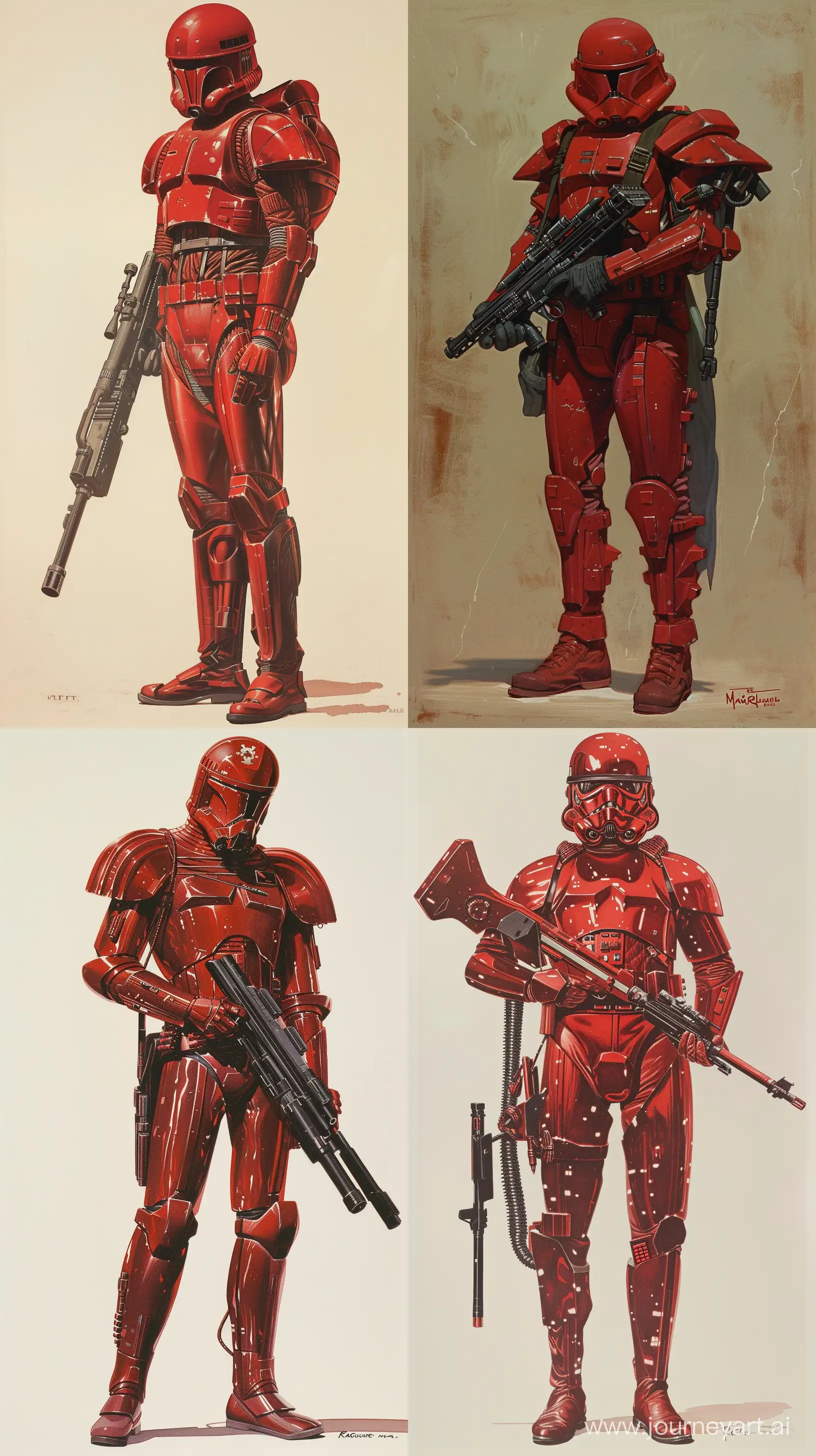 Tall-Man-in-Crimson-Star-Wars-Armor-with-Futuristic-Rifle