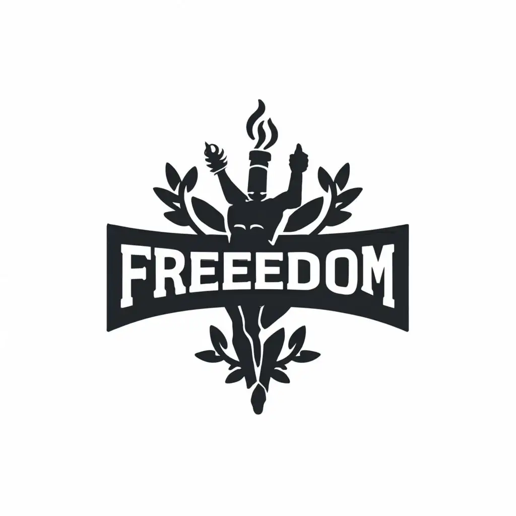 a logo design,with the text "freedom", main symbol:individual freedom and enjoyment make the background in both dark and white,Moderate,clear background