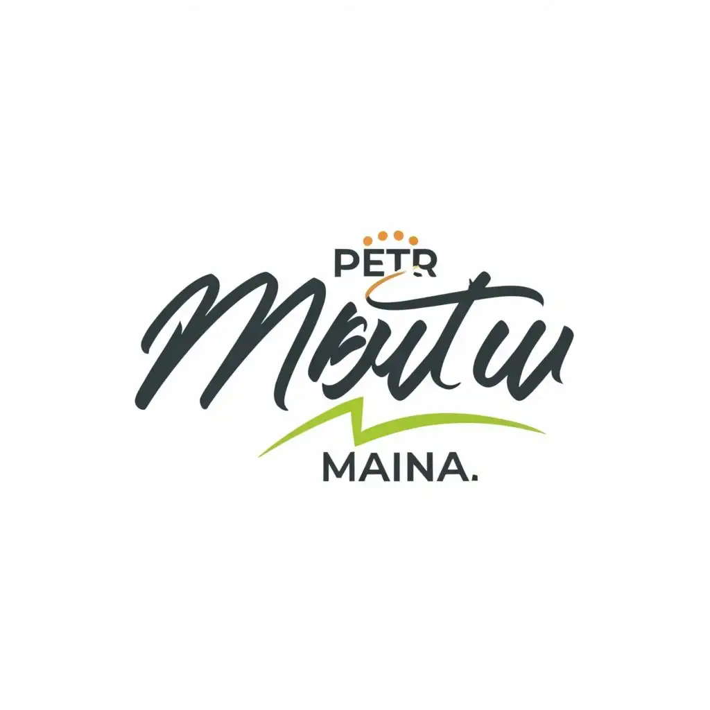 logo, logo, with the text "Peter Mbutu Maina", typography, be used in Technology industry