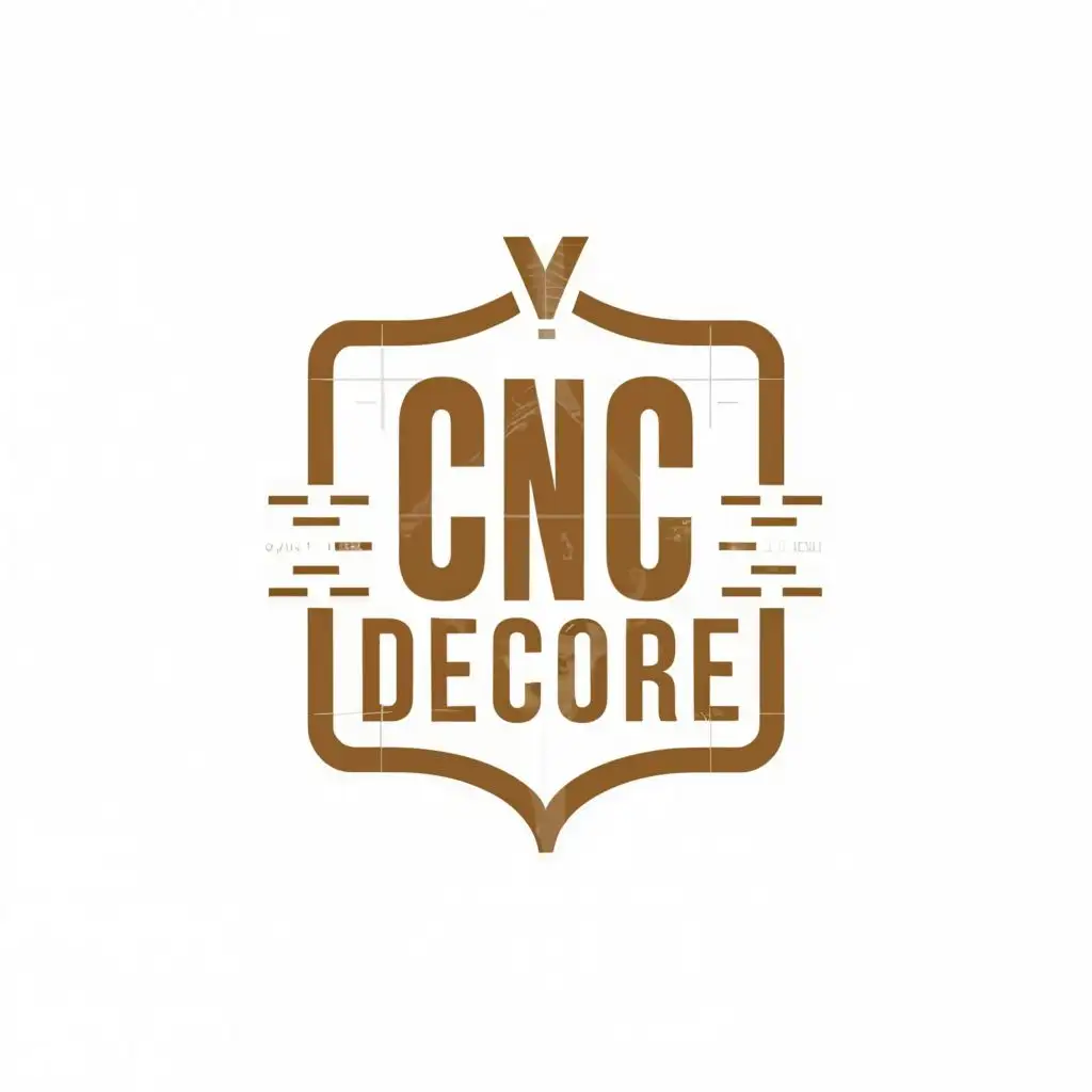 logo, I want a simple logo with a white background that represents wood cutting using a CNC machine in the field of woodworking, with the text "CNC Décor", typography