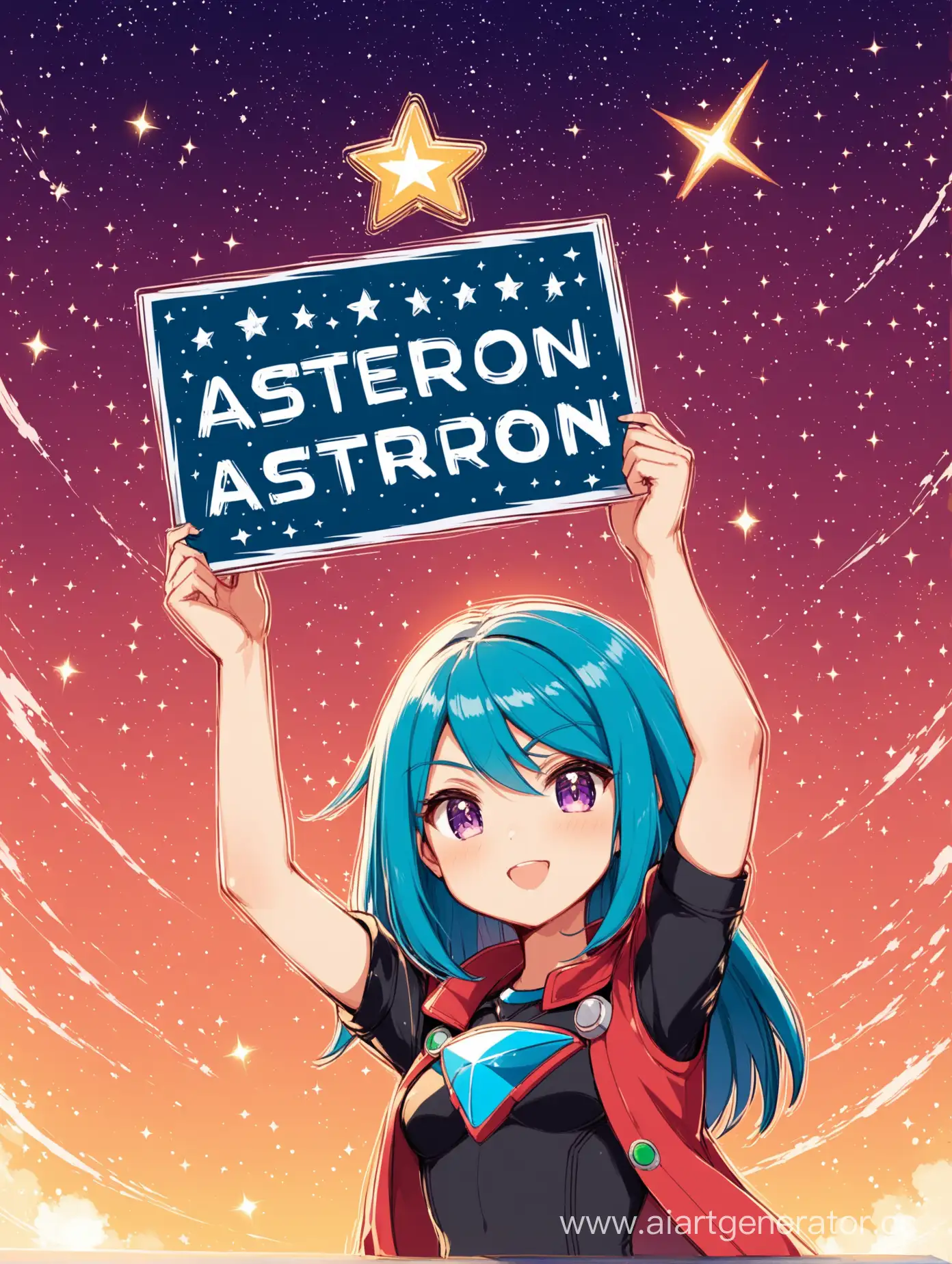 Girl-Holding-AsterStron-Sign
