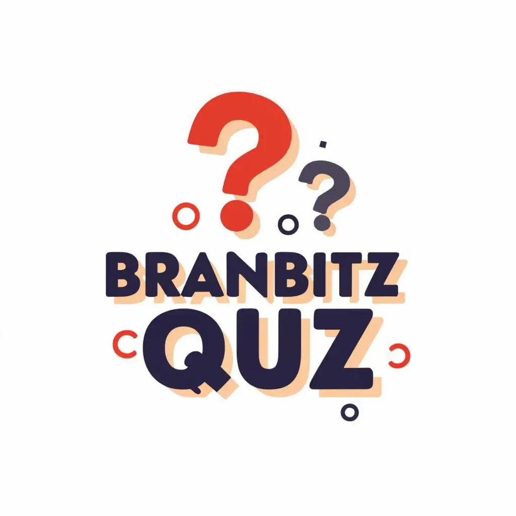 a logo design,with the text "BrainBlitz Quiz", main symbol:Design a flat vector, illustrative-style wordmark logo for a trivia game app named 'Quizzenigma'. The logo plays with the concept of mystery and puzzles, with the 'Q' in 'Quizzenigma' stylized as a question mark. Use a bold color palette of black and red against a white background for a striking visual impact.,Moderate,be used in Entertainment industry,clear background
