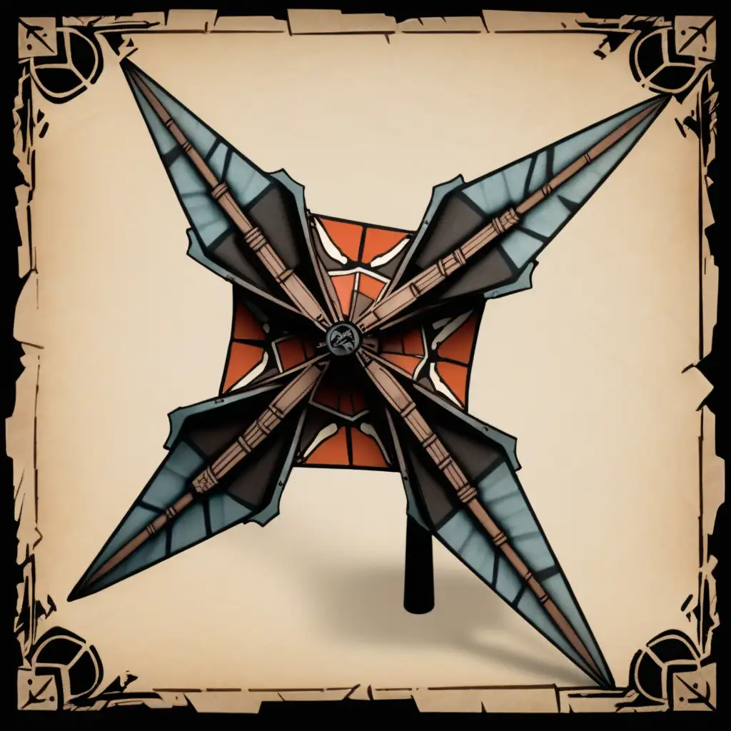freestanding paper windmill darkest dungeon style topdown view
--no shadow --no background