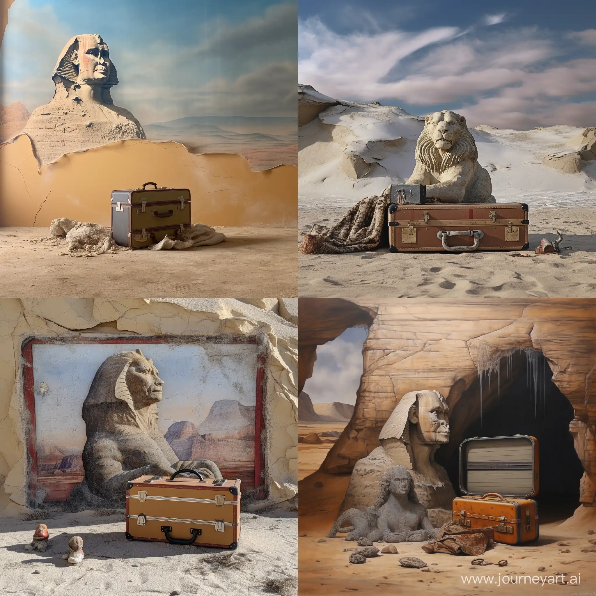 Mystical-Sphinx-with-Suitcase-in-Snowy-Realm