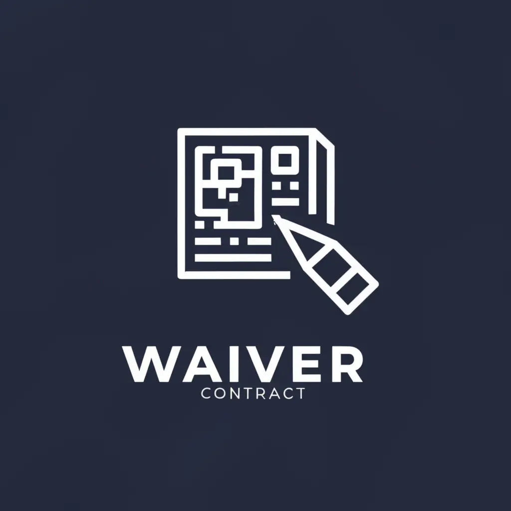 a logo design,with the text "waiver, contract, qr code, signature, document, pen", main symbol:qr code,Moderate,be used in Legal industry,clear background