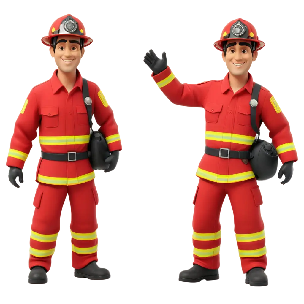 Vibrant-PNG-Fireman-Caricature-in-Red-Clothing-Enhance-Your-Content-with-HighQuality-Image