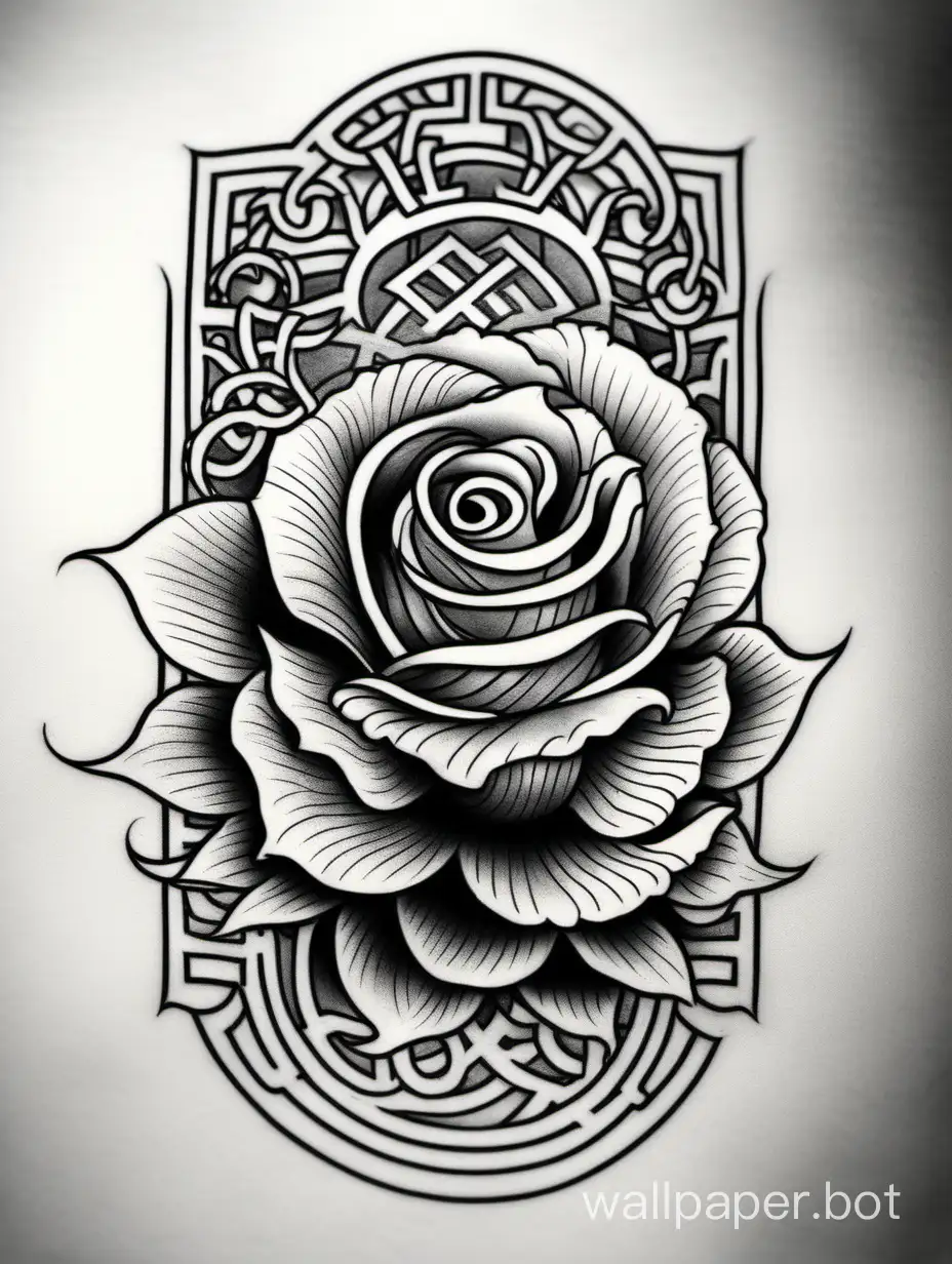 Intricate-Blackwork-Chinese-Roses-Pattern-Tattoo-on-Arm
