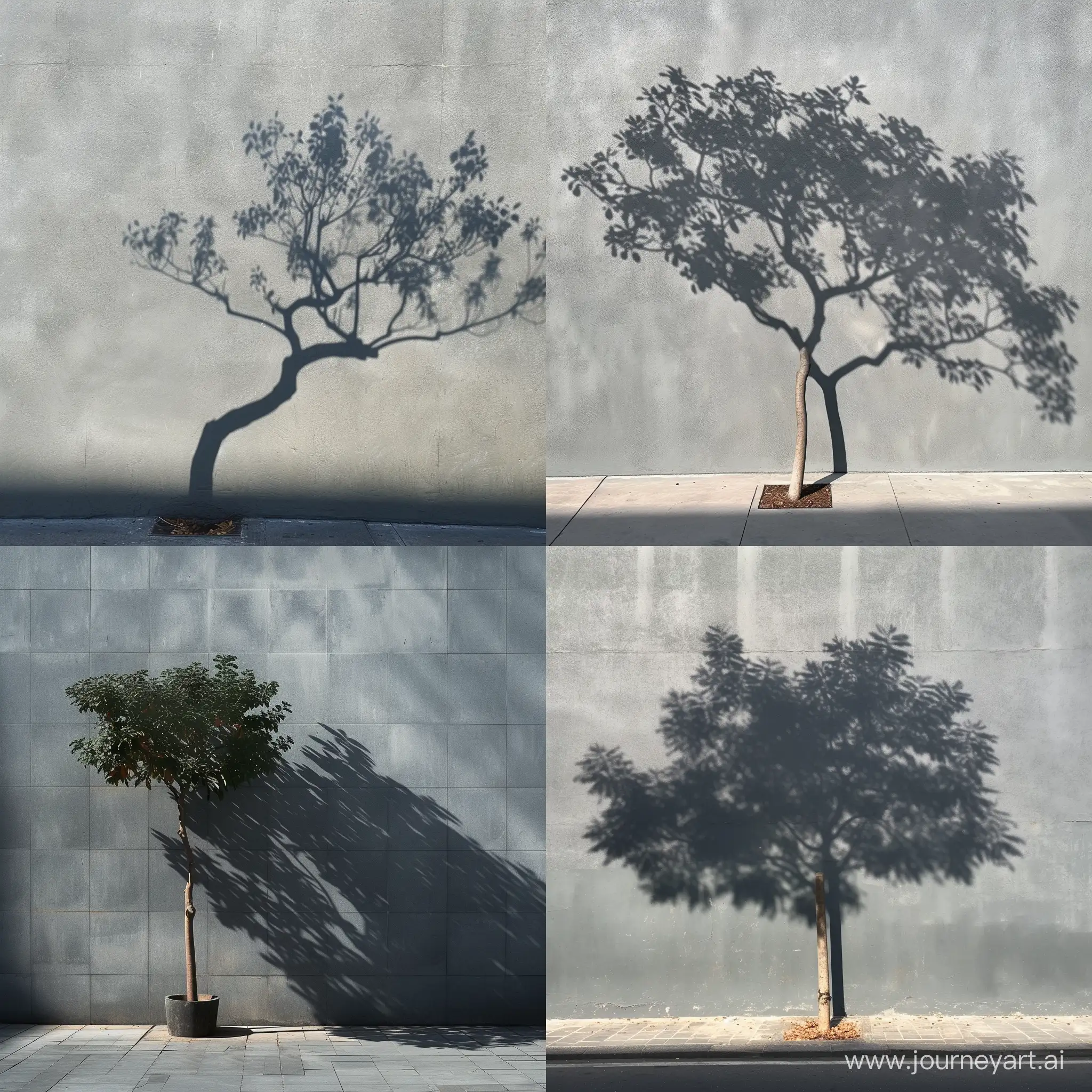 Serene-Tree-Shadow-on-Grey-Wall-Art