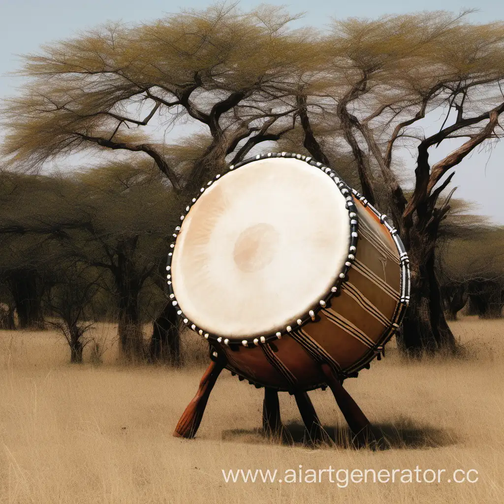 Sacred-African-Drum-amidst-Blooming-Savannah