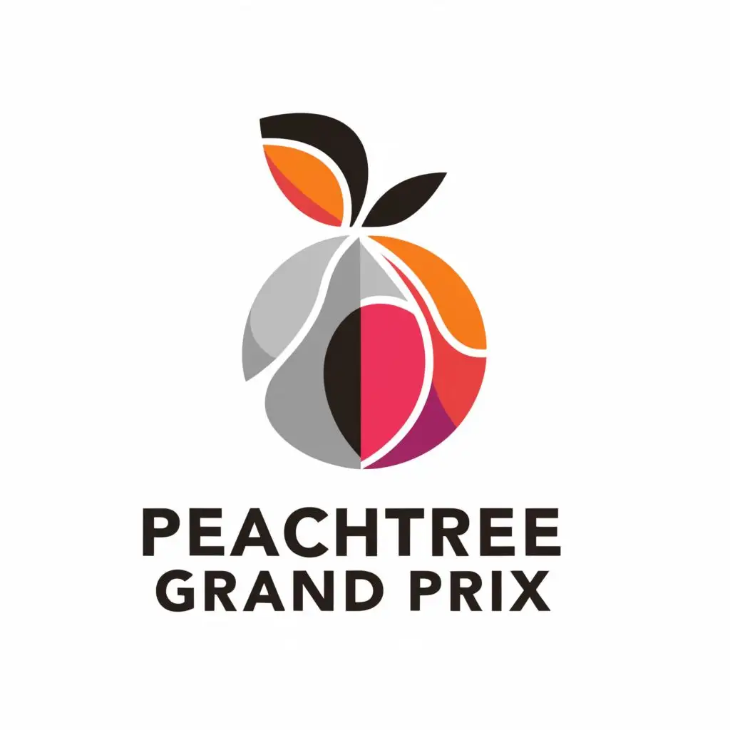 a logo design,with the text "Peachtree Grand Prix", main symbol:Peach,Minimalistic,be used in Sports Fitness industry,clear background