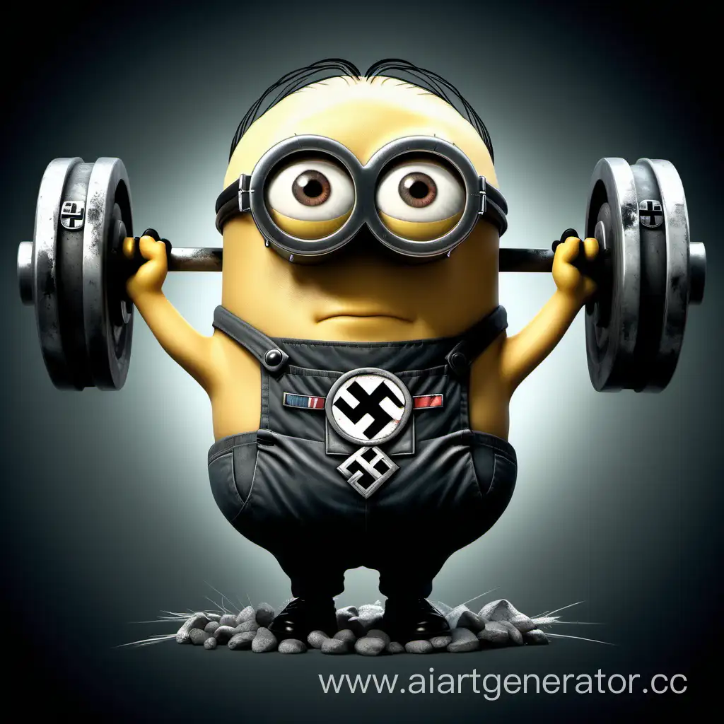 Muscular-Minion-Poses-with-Nazi-Symbolism