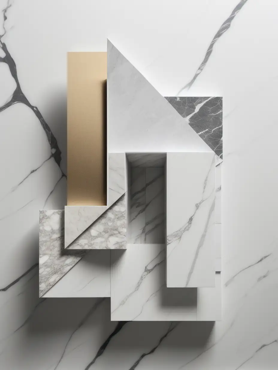 Fascinating Architecture Collage on Marble Surface