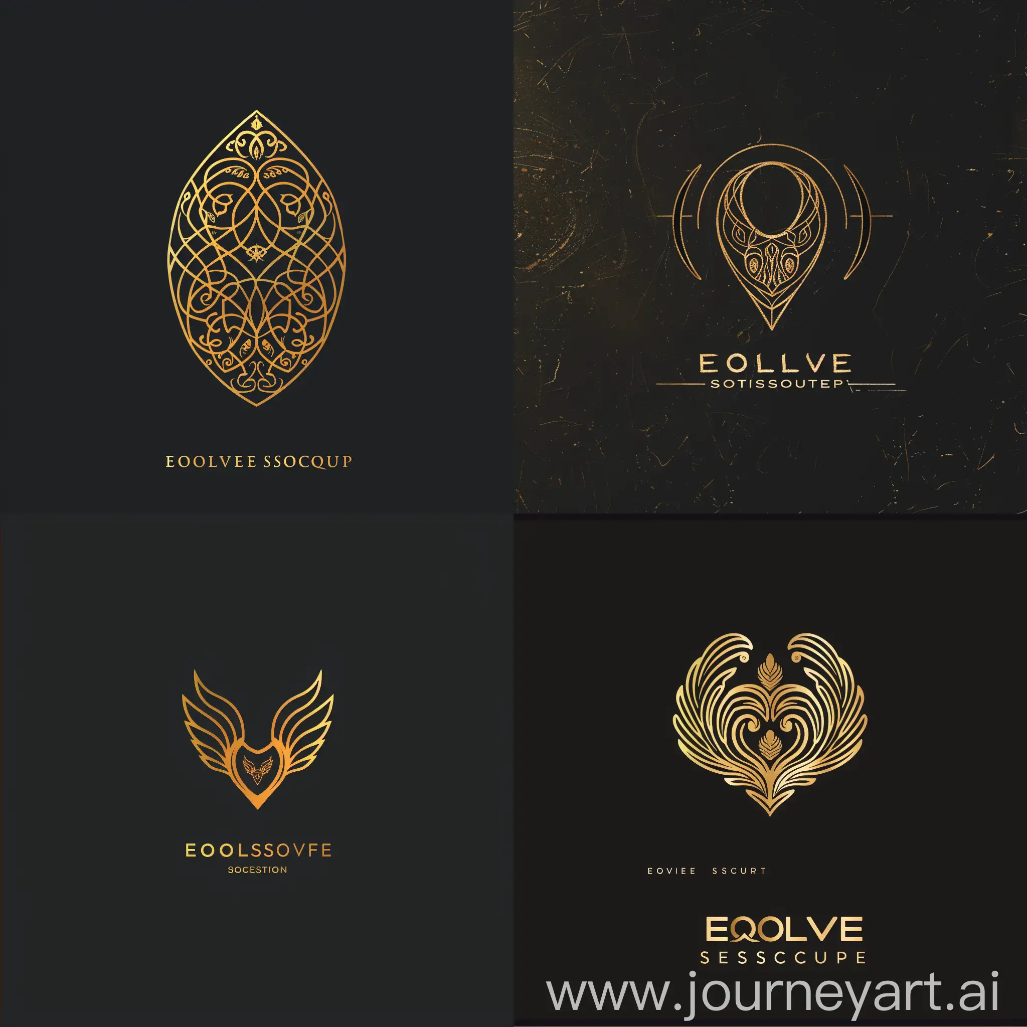 A logo for a elite society group, called Eolve Society for people that are into personal development