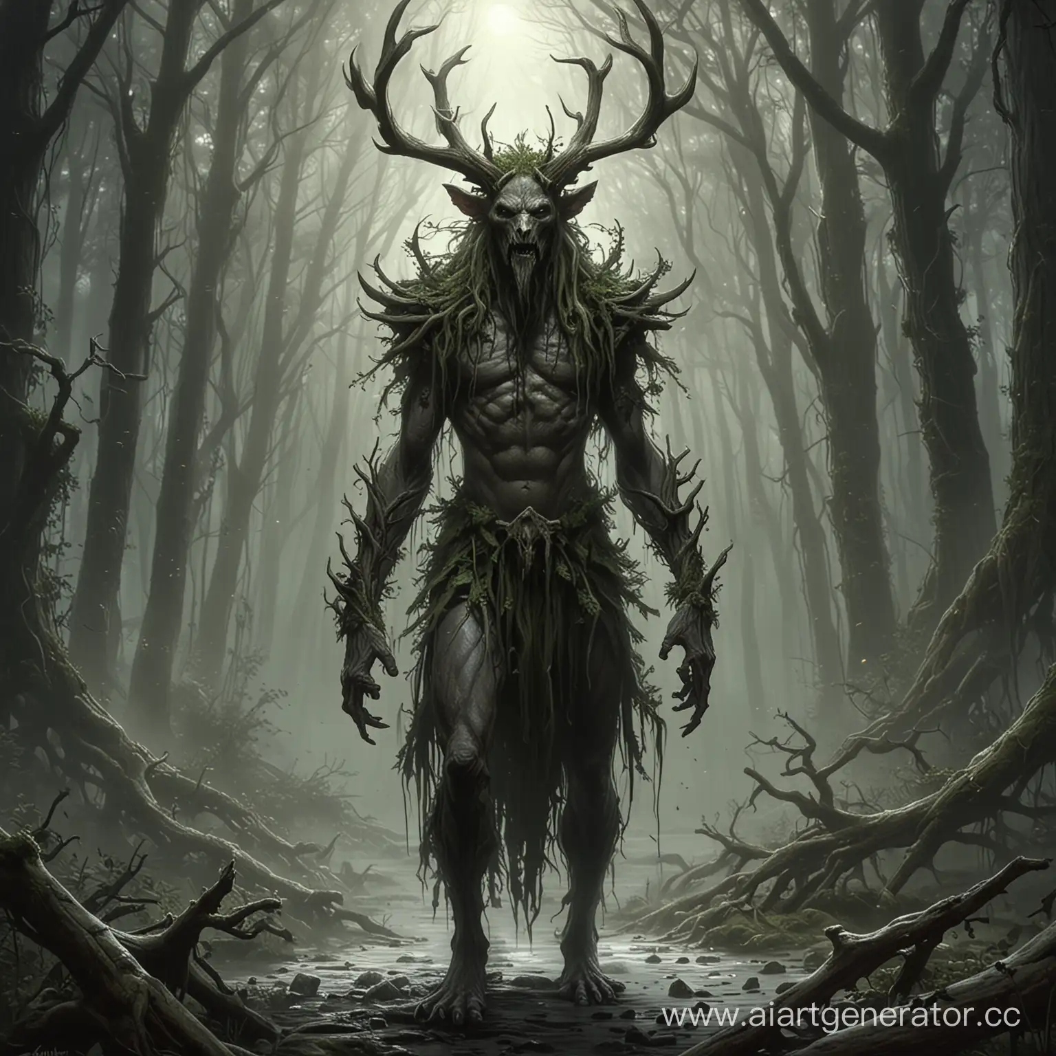 Enigmatic-Leshy-Creature-Roaming-Mysterious-Forest