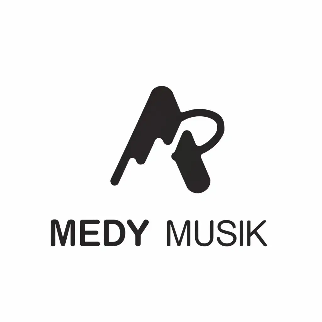 a logo design,with the text Medy Musik, main symbol:latter with M,Moderate,clear background