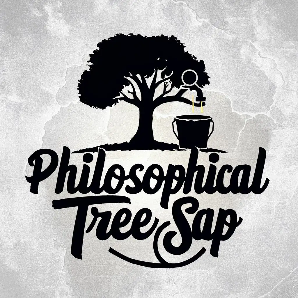 LOGO-Design-For-Philosophical-Tree-Sap-Maple-Tree-Canopy-with-Syrup-Tap-Dripping-into-Bucket