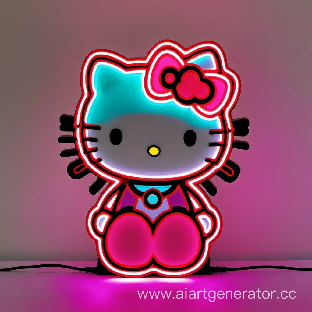 Vibrant-Hello-Kitty-Neon-Artwork