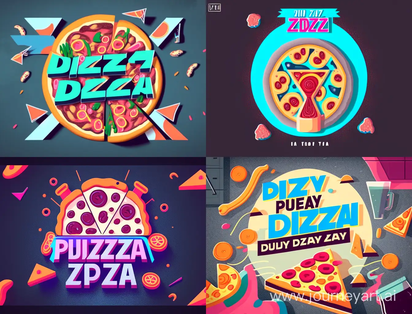 Create a greeting postcard for the International Pizza Day holiday in the style of the film Kin-Dza-Dza directed by Georgy Danelia of the USSR era in 1986 and replace the text "PIZ-ZA-DZA"