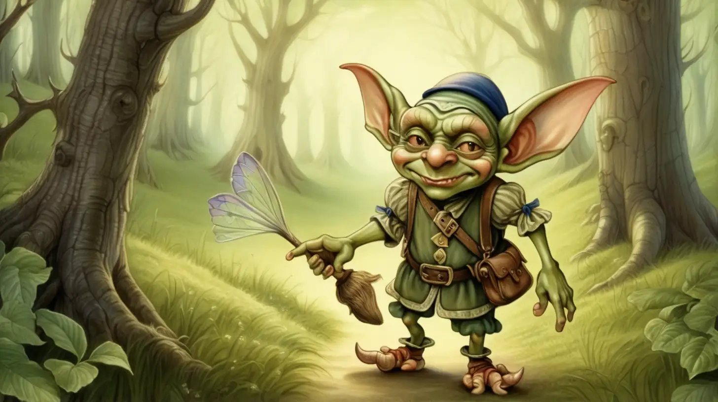 Goblin from overseas fairy tales
Goblin living in the forest

a gentle illustration of a fairy tale