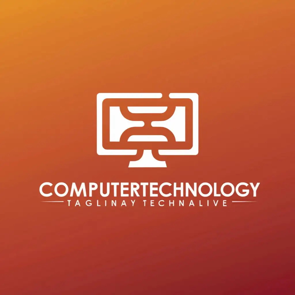 a logo design,with the text "ComputerTecnology", main symbol:Computer,Moderate,be used in Technology industry,clear background