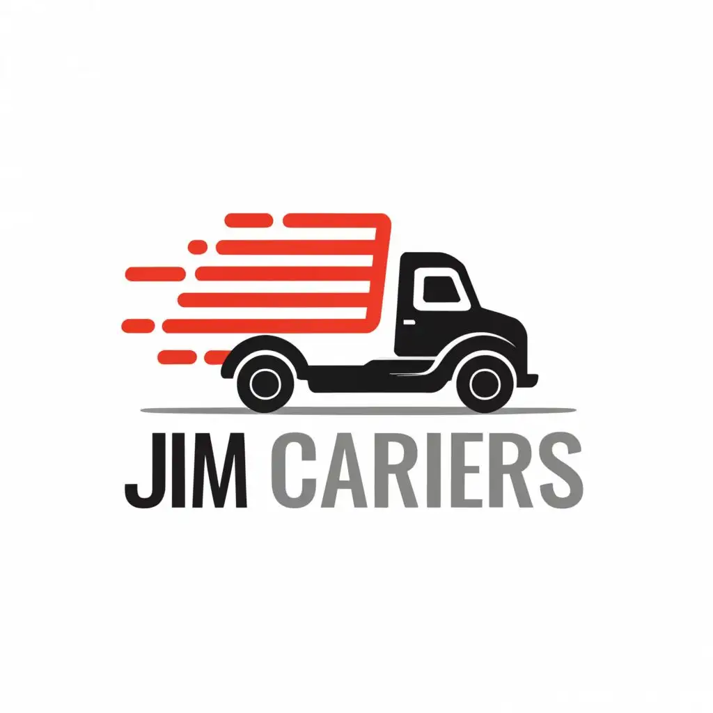 LOGO-Design-for-Jim-Carriers-Bold-Typography-with-a-Detailed-Truck-Emblem-on-a-Minimalist-Background