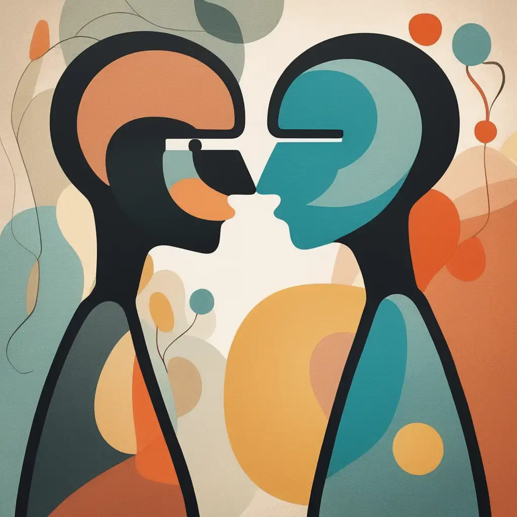 An abstract picture about talking together