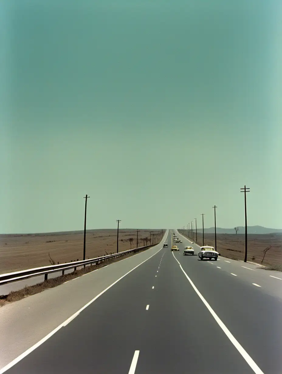 Scenic 1960s Highway under Clear Skies