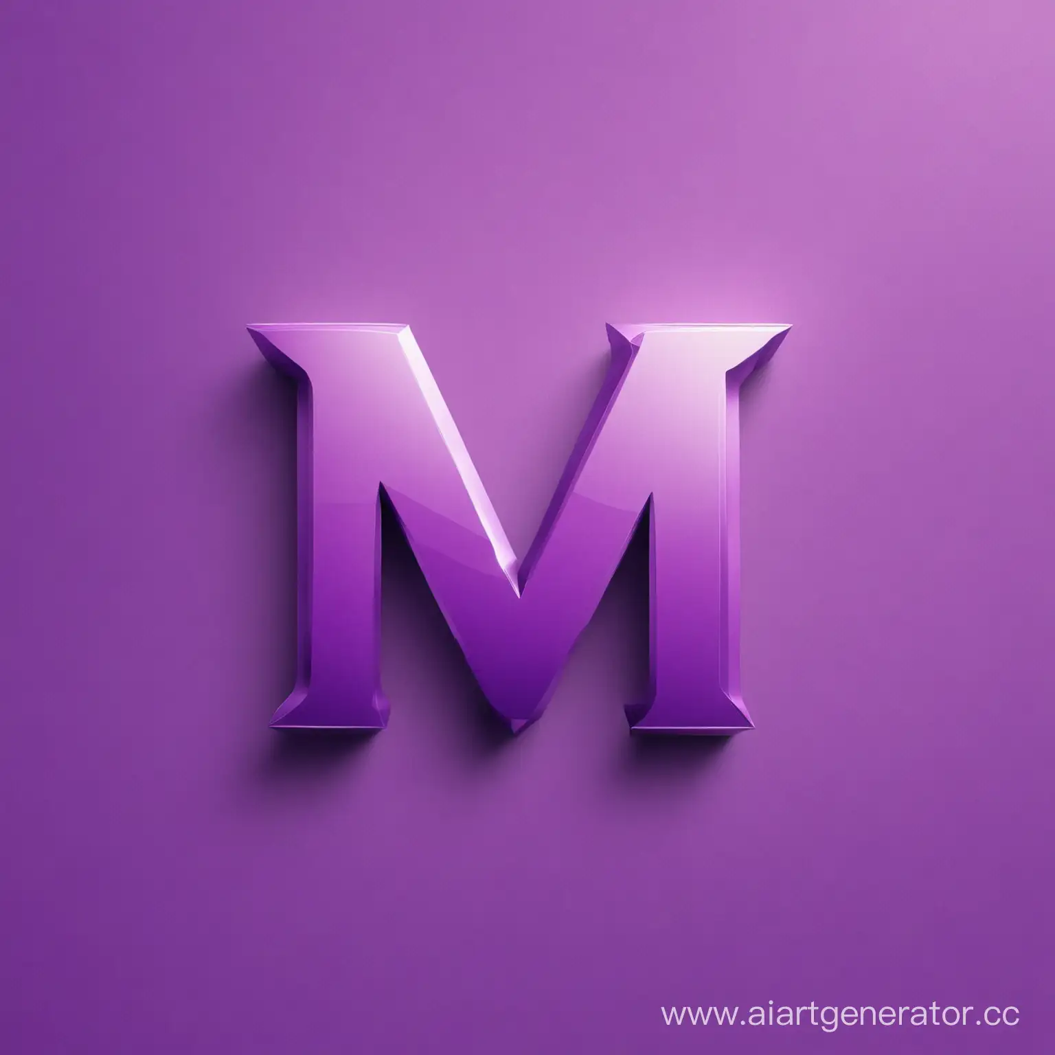 Сделай логотип с фиолетовой буквой M 