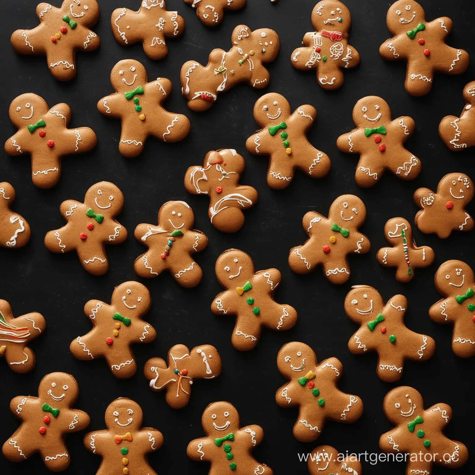 Colorful-Gingerbread-Men-on-Elegant-Black-Background