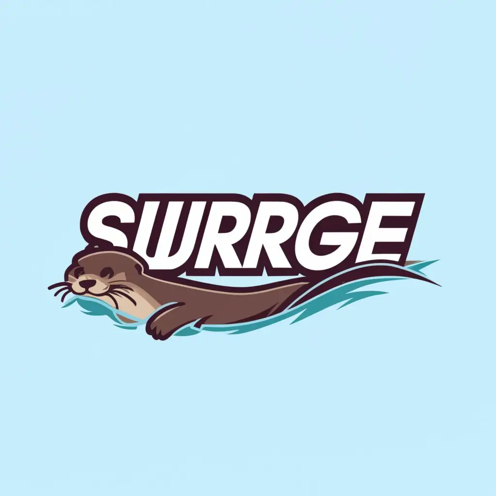 a logo design,with the text "Surge", main symbol:otter,Moderate,clear background