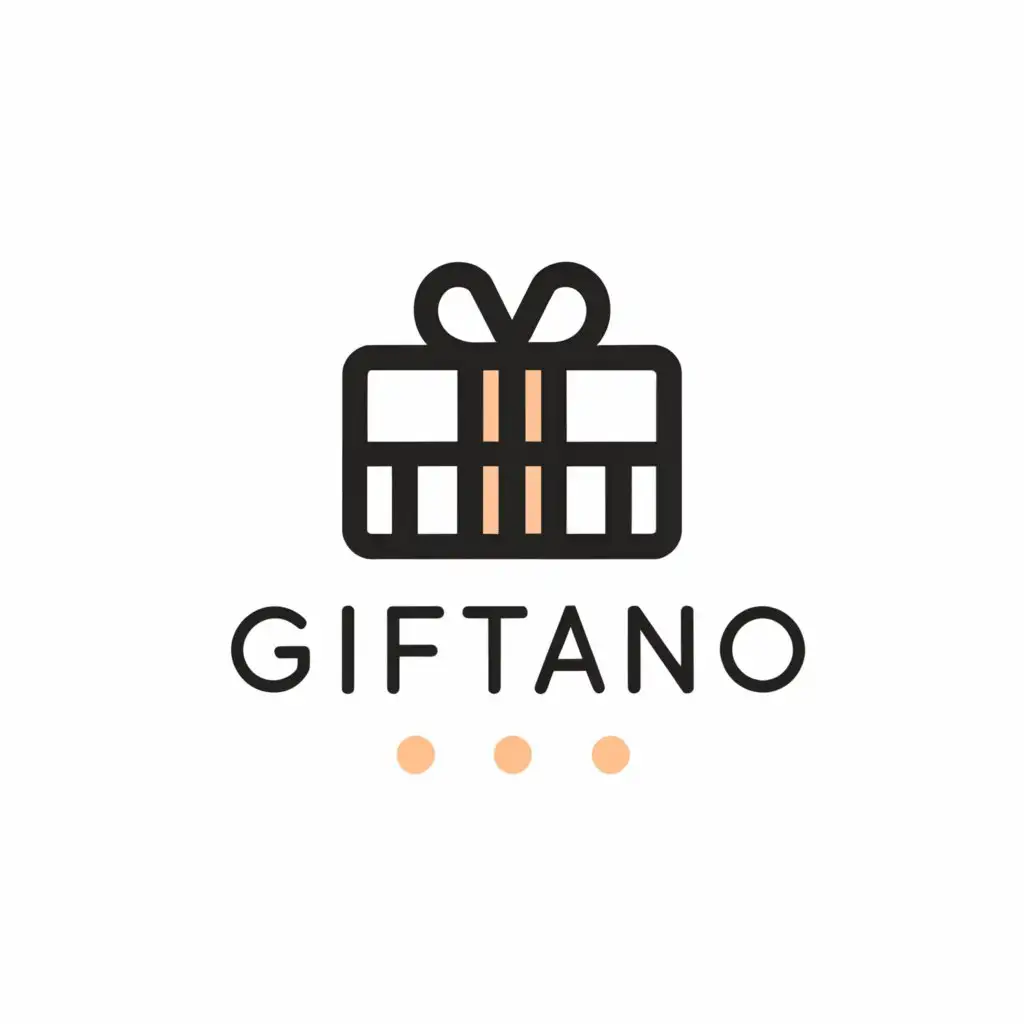 a logo design,with the text "Giftano", main symbol:Gift card shop ,Minimalistic,clear background