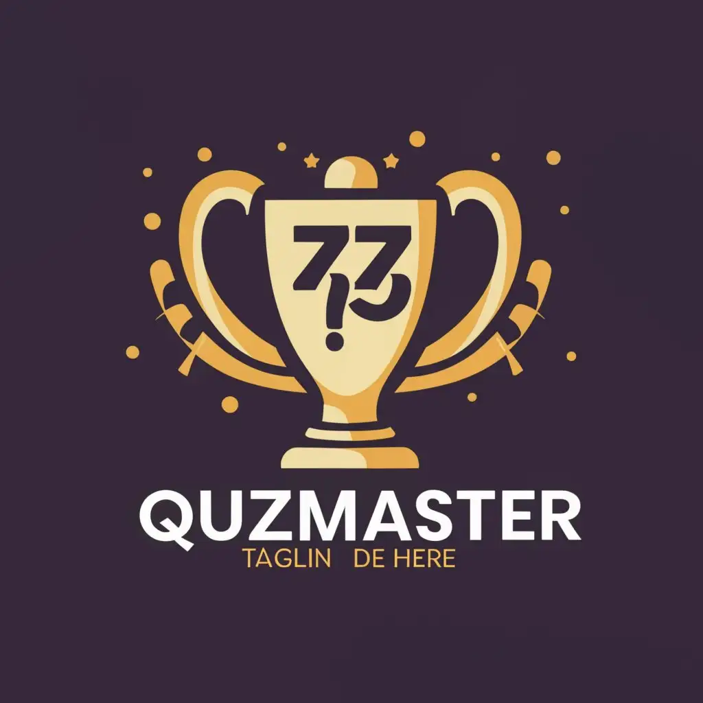 Logo-Design-For-Quiz-Master-Golden-Trophy-Emblem-for-Entertainment-Industry
