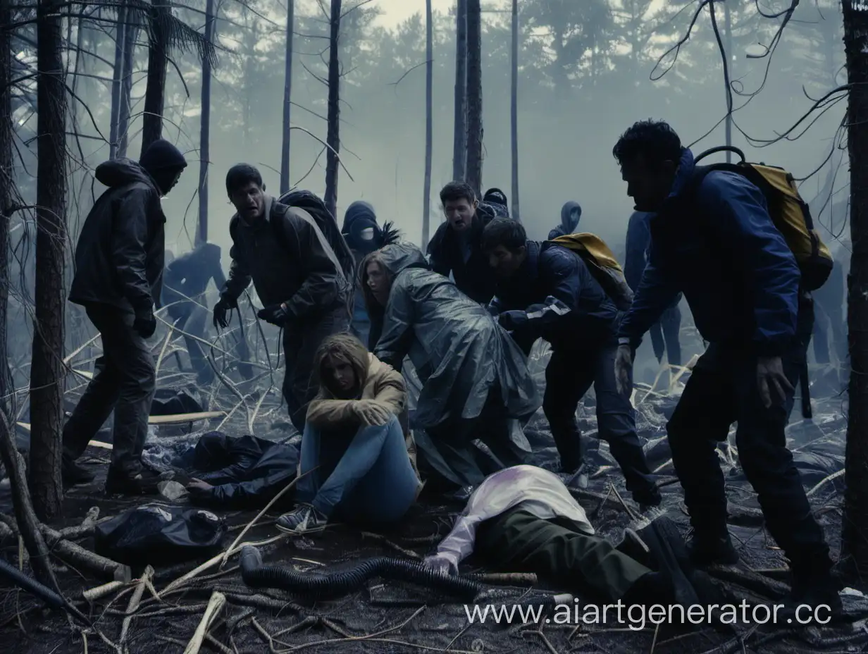 Survivors-Band-Together-in-Forest-After-Disaster