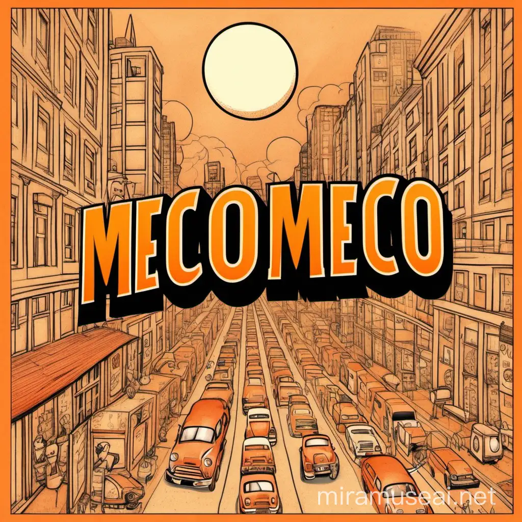 create the cover of my featured story on instagram. My page is called MecoMeco Vintage. The featured story is called "Feedback". It uses the color orange and I want it to be cartoon styled. 